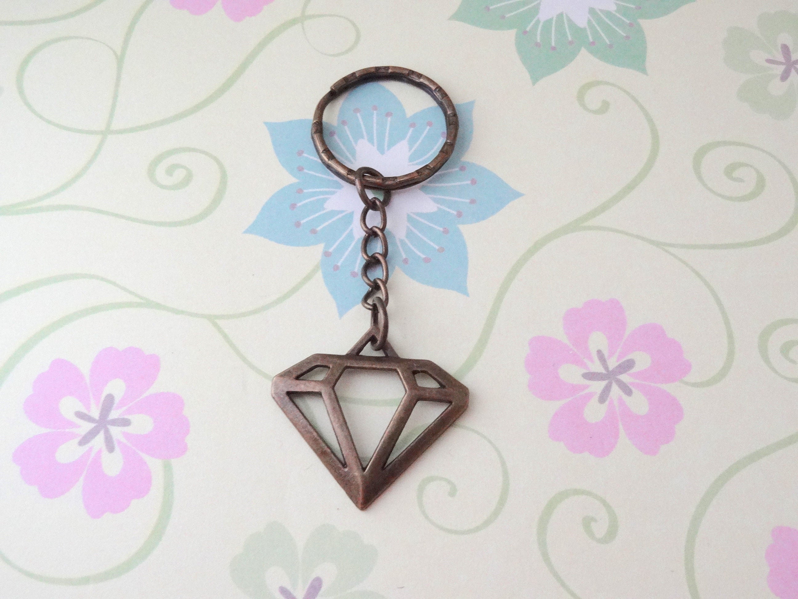 Bronze Diamond Keychain Ready to Ship