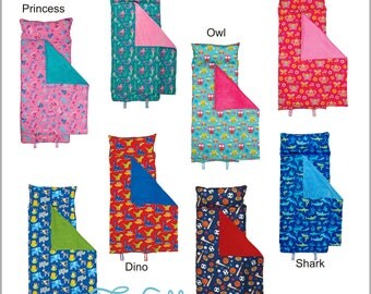 Stephen Joseph All Over Print Personalized Nap Mats, Boys, Girls, Princess, Owl, Butterfly, Sports, Shark, Paisley and Dino. Sleeping Bag.