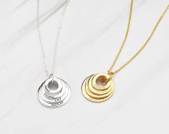15%OFF Grandma necklace • Grandmother necklace • Personalized Mother's day gift for Grandma • Circle necklace with name JN12-15