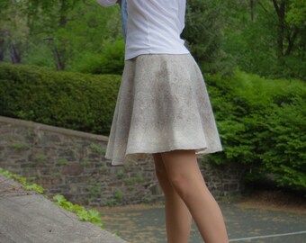 Skirt of wool, Nuno Felted Skirt, Natural Bluefaced Leicester, SJR, Wool clothing, felt wearable art