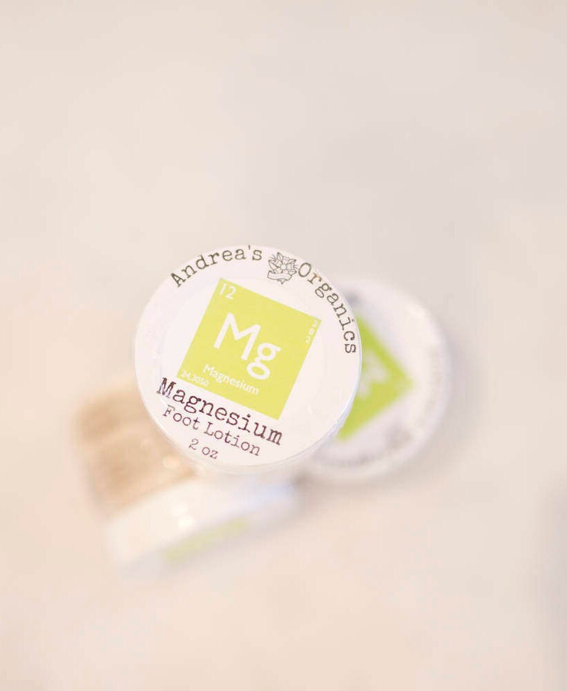 Magnesium Foot lotion Organic ingredients 2 ounces