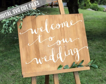 Welcome to Our Wedding SVG Cutting File Vinyl Cutting Decal for Wedding Signs SVG files Silhouette Cameo Cut Files Svg Cut File Favors SVG