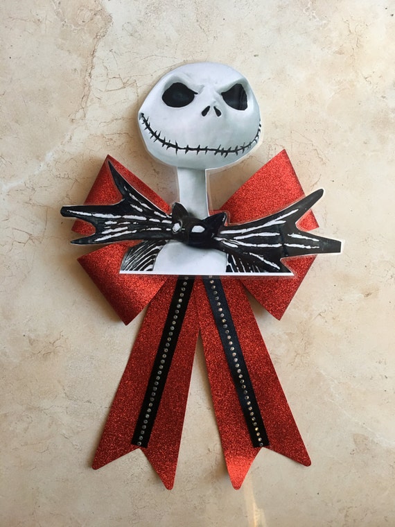 Jack Skellington Bow with Clip on the Back Can be use as a