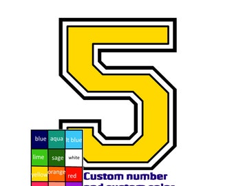 Iron on number 1 for Tshirt transfer INSTANT DOWNLOADABLE