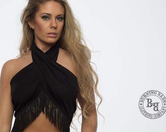Festival Clothing, Crop Top, Boho Crop Top, Rave Outfit, Burning Man Clothing Women, Rave Clothing, Rave Crop Top, Fringe Crop Top