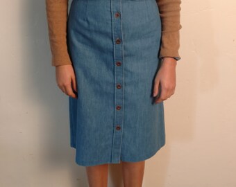 Vintage Button Down Denim Skirt