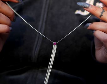 90s Silver Waterfall Necklace