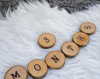 Baby age blocks, Milestone blocks, Baby photo prop, Months blocks, Baby shower gift , Nursery, Rustic decor, Montessori baby