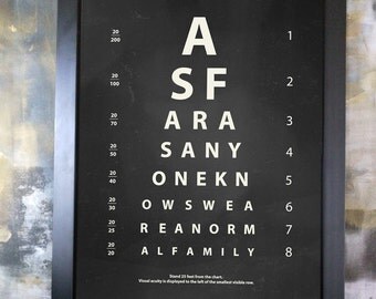 vintage eye chart etsy