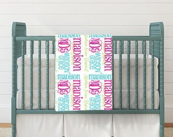 Personalized Baby Blanket -Monogram Baby Blanket Baby Shower Gift Baby Name Blanket Monogrammed Blanket Baby Photo Prop Birth Announcement