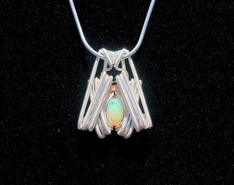 Opal Wire Wrapped Pendant, Wire Wrap, Opal Wire Wrap, Opal Pendant, Opal Jewelry, Heady Wire Wrap, Wire Wrapped Jewelry, Heady