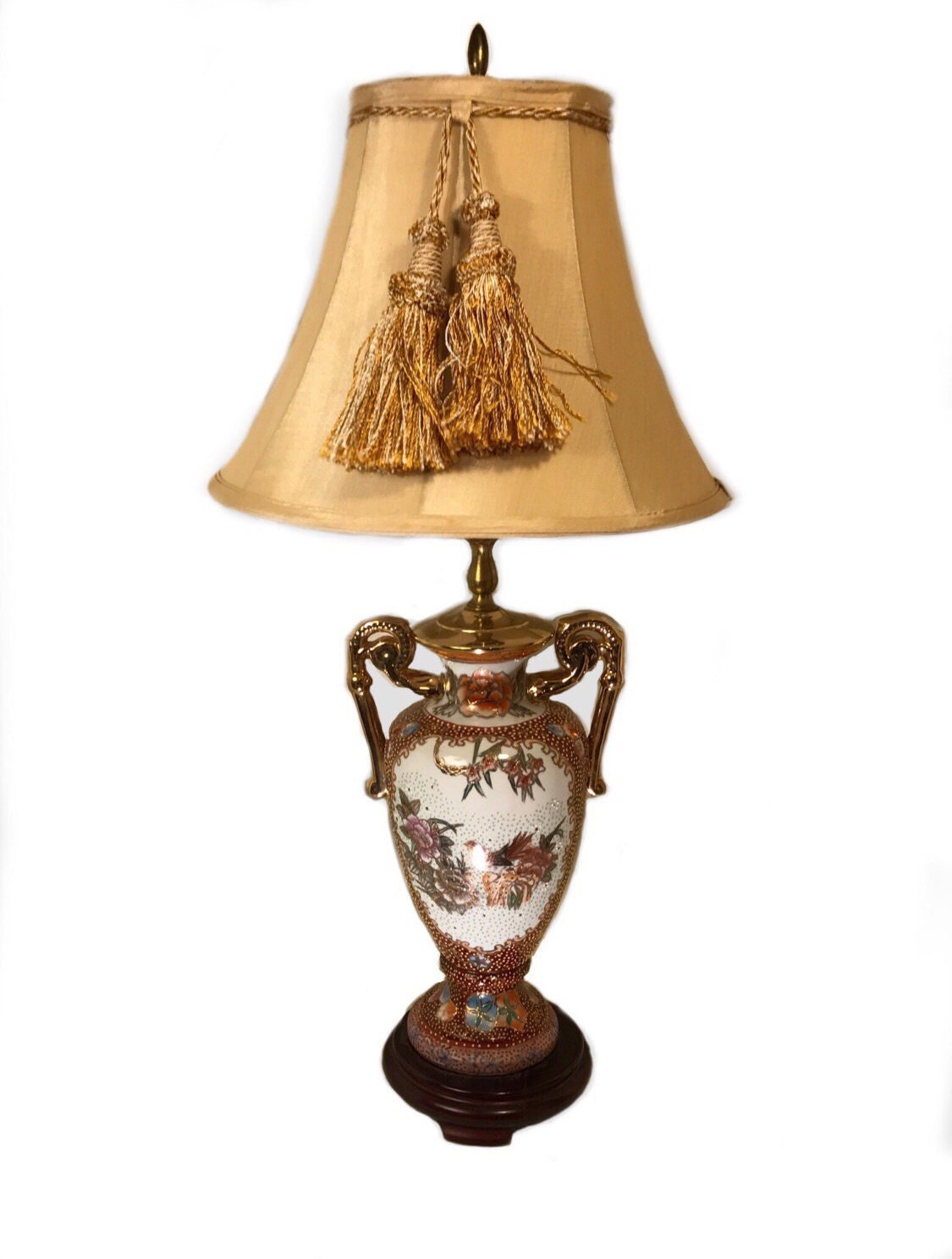 Chinoiserie Lamp Oriental Porcelain Vase Lamp with Gold