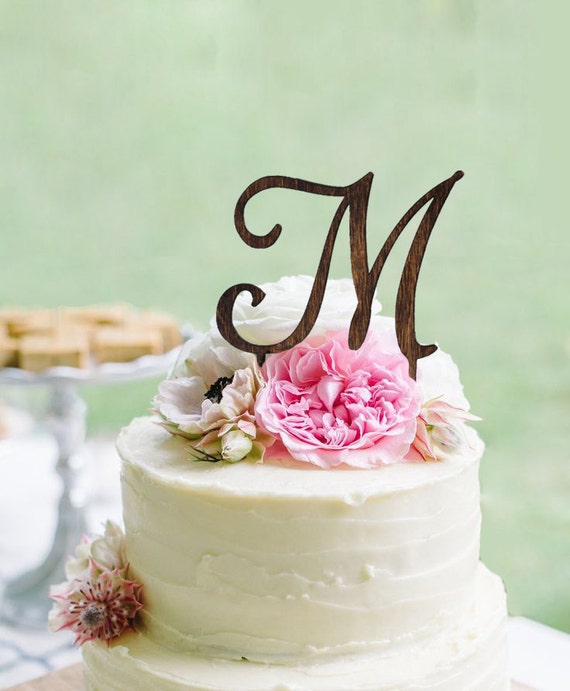 S Monogram Wedding Cake Toppers