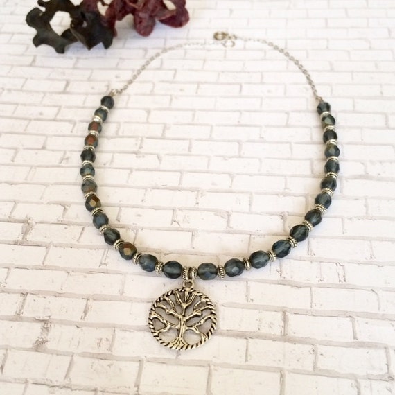 Tree Of Life Necklace Beaded Necklace Tree Of Life Charm