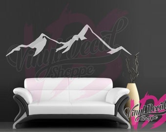 Mountain Range Wall Decal, Mountain Wall Decal, Mountain Decal, Snowy Mountians, Mountian Decor, Large Wall Decal, Wall Decal, Mountains