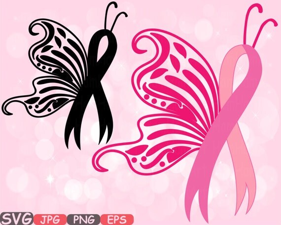 Download Breast Cancer Butterfly SVG Cricut Silhouette swirl Props