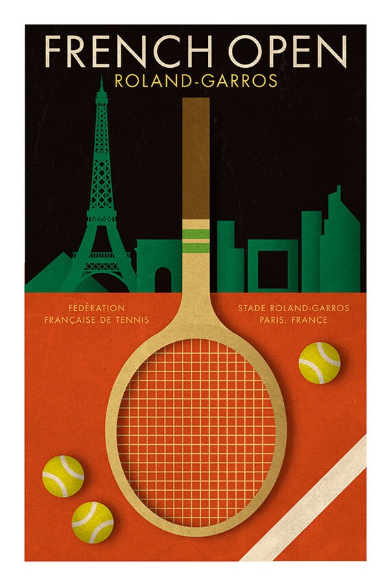 FRENCH OPEN TENNIS poster retro style sports memorabilia Nadal