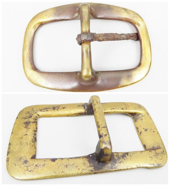 Brass Horse Tack Buckles, Horse or Mule Tack, Heavy Large Buckles from