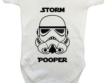Storm Pooper The Dark Side Short Sleeve Girls Boys Baby Vest Bodysuit Funny Cute Novelty