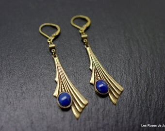 Bronze art deco earrings