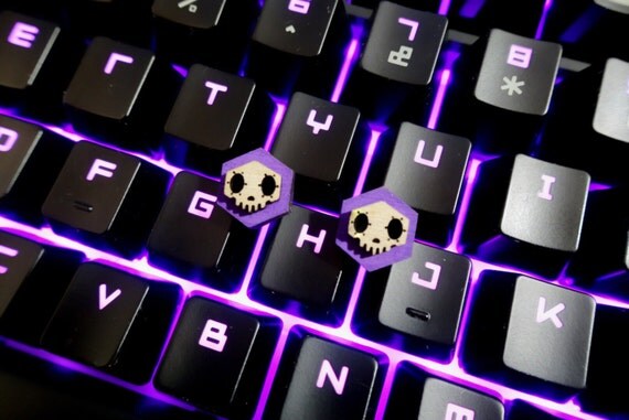 Purple And Black Hexagon Hacker Sombra Sugar Skull Overwatch