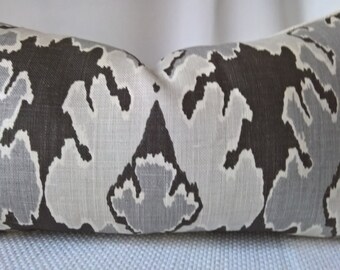 Kelly Wearstler for Groundworks Bengal Bazaar Graphite 100% USA Linen Custom Pillow Designer Pillow