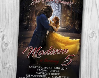 Beauty and the Beast Invitation - Belle Invitation - Beauty and the Beast Birthday Party - Beauty and the Beast Printables