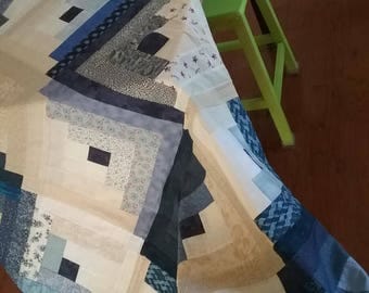Large Log Cabin Quilt Top/Backing/Binding