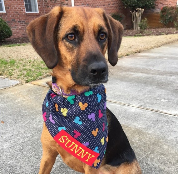Personalized Dog Bandana Disney Mickey. Colorful and by CollarRap