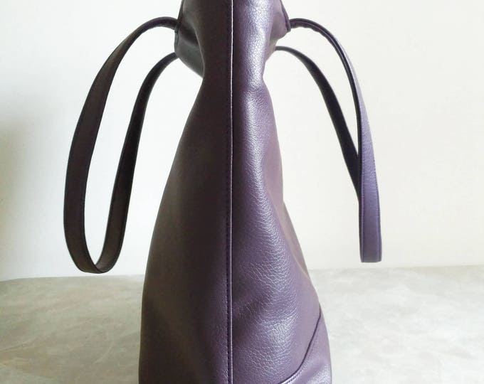 Dark purple Large tote bag Vegan purse Handbag plum Organizer tote bag Designer handbags