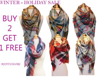 Winter Plaid Blanket Scarf, Tartan Plaid Scarf, Tartan Scarf, Oversized Scarf, Shawl Wraps, Blanket Pashimina Shawl