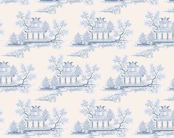 Tilda Fabric China Blue. Patchwork and Quilt Fabric. Designer Sewing Fabric, Fat Quarter Chinese Pattern Fabric. Doll Making Materials.