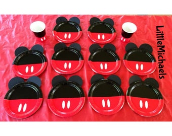 Mickey Mouse Birthday Party Cups and D.I.Y. Plates, Mickey Mouse Baby Shower Cups and Plates,Mickey Mouse Clubhouse Tableware