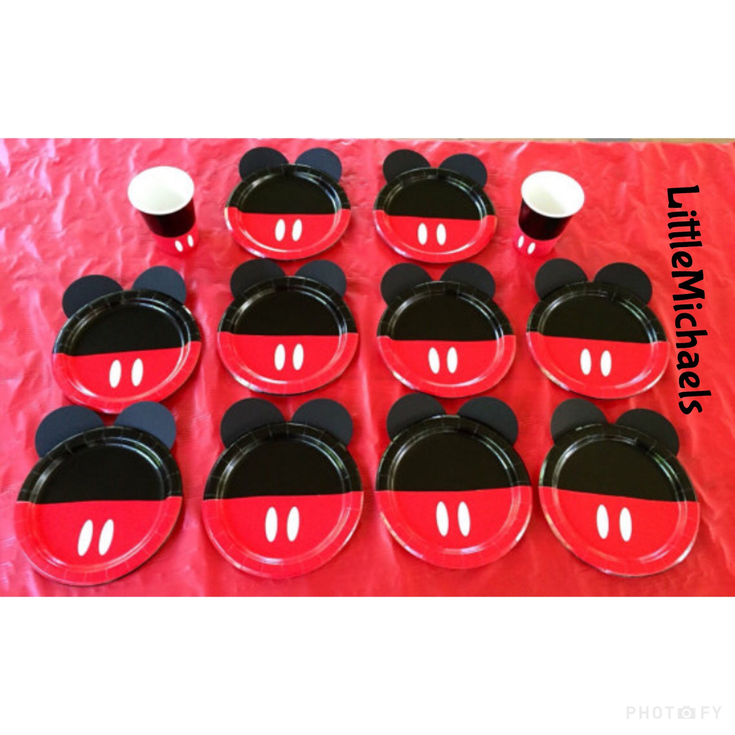 Mickey Mouse Birthday Party Cups and D.I.Y. Plates Mickey