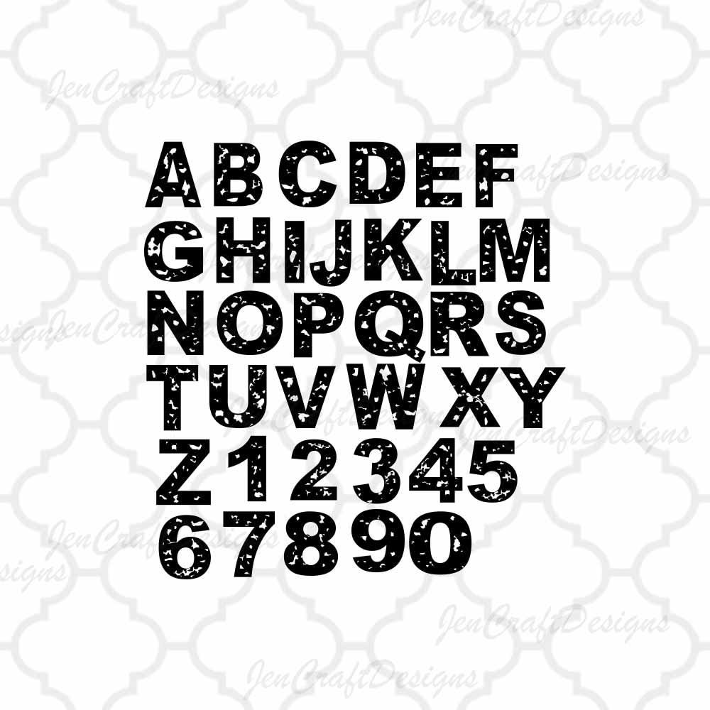 Download Distressed Font Alphabet SVG EPS Dxf Cut Files (NOT ...