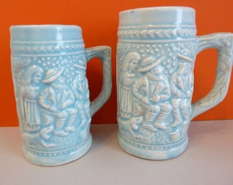 Miniature Beer Steins, Made in Japan, Set of 2, Small & Smaller