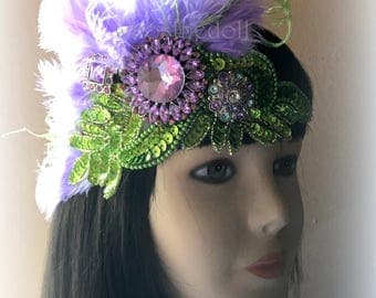 1920s headpiece/Great Gatsby headpiece/Flapper headpiece/Wedding headpiece/Rhinestone headpiece/hair jewelry/hair accessories/Ivy