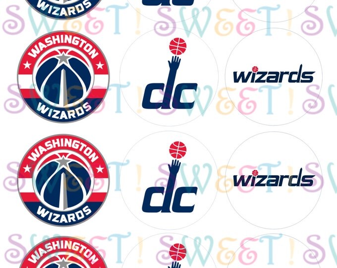 Edible Washington Wizards Cupcake, Cookie or Oreo Toppers - Wafer Paper or Frosting Sheet