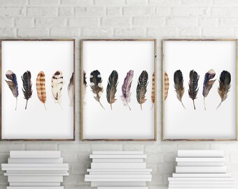 Feather Wall Art feather art | etsy Feather Wall Art feather art | etsy