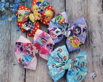 My little pony birthday gift for girlfriend First birthday bows My little pony hair bow Baby headband Big bow Rainbow baby gift Rainbow Dash
