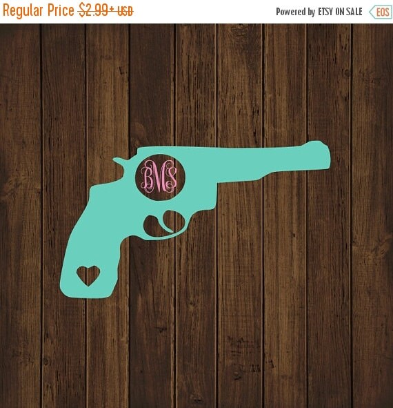 On Sale Monogram Gun Decal Gun Monogram By Canddvinyldesigns 