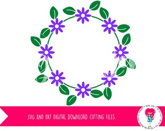 Flower Frame SVG / DXF Cutting File For Cricut Explore / Silhouette Cameo & PNG Clipart, Digital Download, Commercial Use Ok