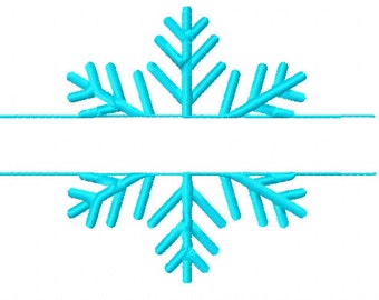 Winter Monogram - Split Monogram - Snowflake Embroidery - Christmas Embroidery Design - Holiday Embroidery - Merry Christmas Snowflake