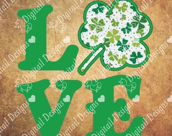 St Patrick's Day SVG PNG DXF Eps Fcm Ai Cut file for Silhouette, Cricut, Scan n Cut - Vinyl and Fabric Appliqué method - Appliqué Shamrock