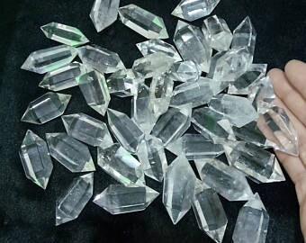 7 pcs/lot Natural Large Double Terminated Clear Quartz Crystal Point/Wand pendant