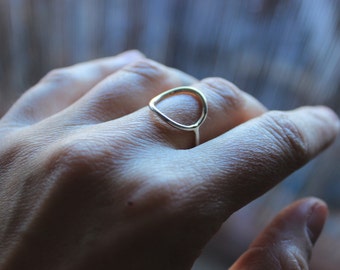 Round circle ring, sterling silver ring