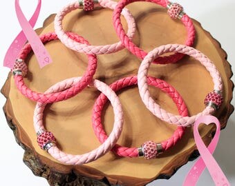 Breast Cancer, Breast Cancer Awareness, Breast Cancer Bracelet, Breast Cancer Jewelry, Magnetic Bracelet, Canadian Seller, Ship from Canada