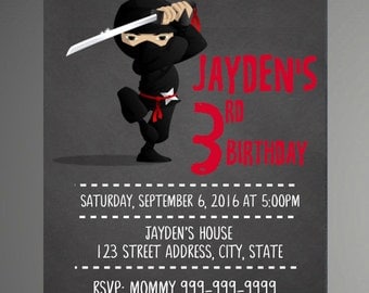 NINJA INVITATION, Ninja Party Invitation, NINJA Invitation, Ninja Party, Ninja Printable,- Instant Download