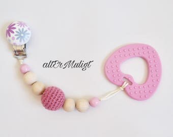 Pacifier chain/Stroller toy/ Car seat toy with textured teether