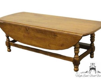 ETHAN ALLEN Circa 1776 Maple 50″ Oval Drop-Leaf Coffee Table 18-8000
